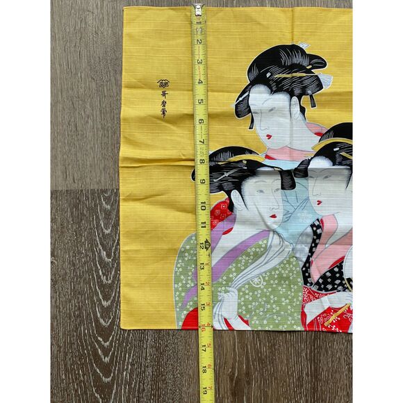 Vintage Ukiyo-E "Three Beauties" Kitagawa Utamaro Japanese, Scarf, Wall Hanging - Picture 7 of 7
